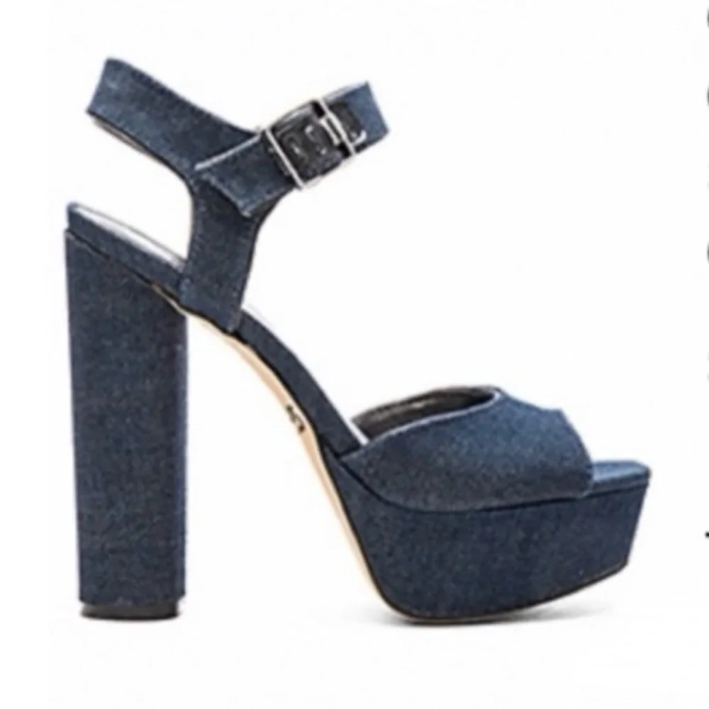 Circus by Sam Edelman Denim Blue Platform Sandals